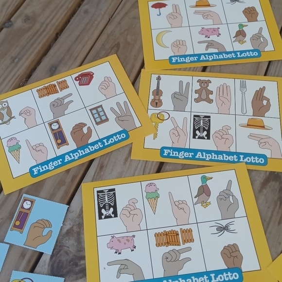 Finger Alphabet Lotto Sign Language Bingo Educational Teaching Classroom Teacher - Picture 4 of 7